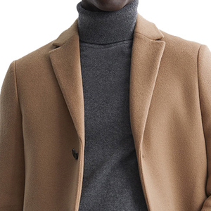 Latest Design <b>Men's</b> <b>Black</b> Long Wool Trench Coat High Quality Winter <b>Overcoat</b> Warm Fashion Outerwear Notched Single Breasted - Product Image 5