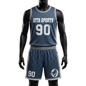 Men Gray White Sublimation Lacrosse Uniform <b>Set</b> Polyester Lightweight Athletic Team Jersey Shorts Training Sports Clothing - Product Image 1