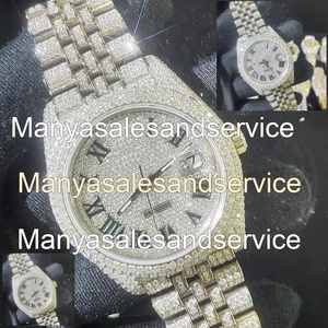 Reloj de Moissanita VVS para Hombre, 38 mm, Esfera Redonda de Cristal, Automático, Correa de Acero Inoxidable, Resistente al Agua 10 Bar - Product Image 2