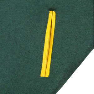 เสื้อแจ็คเก็ตผู้ชายสีเขียวและสีเหลือง แจ็คเก็ตวาร์ซิตี้คลาสสิก แจ็คเก็ตเบสบอลแบบ Letterman แขนเสื้อตัดสี ให้ความอบอุ่น สวมใส่สบาย เหมาะสำหรับใส่ลำลอง - Product Image 3