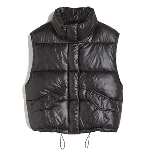 Chaqueta de burbujas sin mangas para mujer, chaleco acolchado de burbujas, Logo OEM, color negro, para invierno - Product Image 1