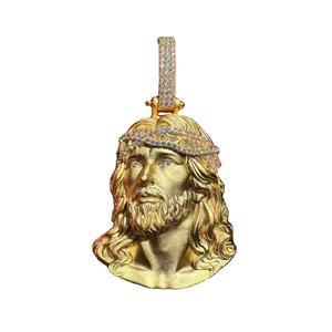 Collar de hombre Hip-Hop de plata de oro nuevo con colgante de Jesús Diamantes de moissanita completos para regalo de Fiesta infantil - Product Image 1