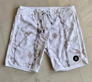 Shorts de bain pour hommes, camouflage blanc Woodland, séchage rapide, pour surf et natation, avec logo personnalisé, légers, pour sports nautiques - Product Image 6