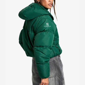 Chaqueta de Burbuja Cortavientos para Mujer, Abrigo Acolchado Cálido de Invierno con Capucha, a la Moda, para Exteriores, de Color Sólido, Ligero, de Alta Calidad, con Logotipo Personalizado - Product Image 2