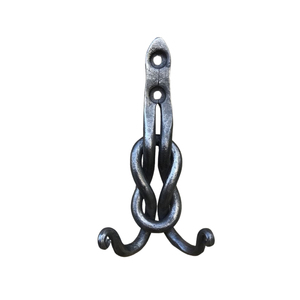 Patère murale vintage en fer forgé à la main avec plaque arrière en forme de diamant, robuste, rustique, en fer forgé, pour entrée et buanderie - Product Image 4