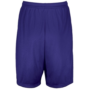 Shorts de sport en mesh pour homme, violet uni, taille élastique, coupe ample, vêtements de sport pour le basketball/l'entraînement. - Product Image 1