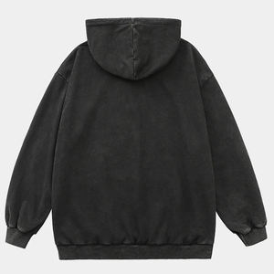 Sweat-shirt à capuche oversize délavé pour homme, style techwear vintage streetwear, imprimé graphique éclair gothique, cyberpunk hip hop - Product Image 2