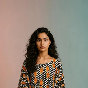 Elegante Kaftán Midi con Estampado de Leopardo, Mangas Medias, Cintura Alta, Tejido de Algodón Ecológico y Transpirable - Product Image 1