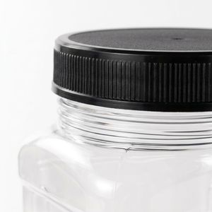 <b>Square</b> Clear PET <b>Plastic</b> <b>Container</b> 2L with Black Screw Lid for Food Storage Packaging Vietnam Factory OEM ODM - Product Image 4
