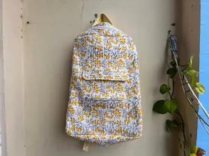 Mochilas Plegables Ligeras para Mujer, Hechas a Mano con Estampado de Bloques, 100% Algodón, de Alta Capacidad de Almacenamiento, con Cierre Personalizado, Calidad de Exportación - Product Image 2