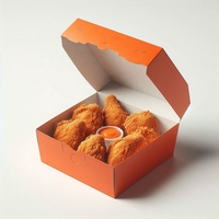 Boîte à poulet frit personnalisée, finition mate, matériaux recyclés, design pliable pour frites, ailes de poulet, pommes de terre, sushis