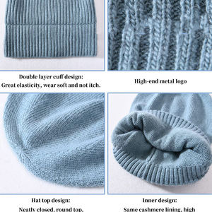 Gray Color Casual <b>Winter</b> <b>Cap</b> 100% Acrylic Computer Knitted Ribbed Design Adult Size 56-58CM - Product Image 5