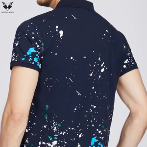 เสื้อโปโลพิมพ์ลายสำหรับผู้ชาย แขนสั้น คุณภาพดีเยี่ยม ระบายอากาศได้ดี ผลิตด้วยมือ เนื้อผ้านุ่ม สวมใส่สบาย - Product Image 2