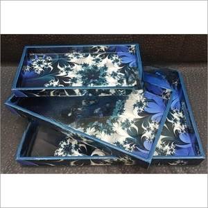 Bandeja de Servir Moderna de MDF con Asas, Bandeja Decorativa de Estilo Madera para Mesa de Centro, Otomana y Cocina - Product Image 2