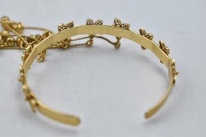 <b>Gold</b> Plated Brass Hand Chain <b>Adjustable</b> Bangle Floral Beaded Rings Chain link <b>Bracelet</b> for Women Party Jewelry - Product Image 5