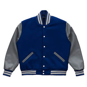 แจ็คเก็ต Letterman แบบขายส่ง สั่งทำโลโก้ได้ คุณภาพสูง แจ็คเก็ต Varsity แขนหนัง PU ผ้าสแปนเด็กซ์ แจ็คเก็ต Varsity แบบเปล่าสำหรับผู้ชาย - Product Image 4