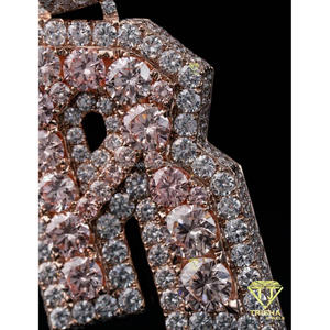 Premium Moissanite Diamond <b>Initial</b> R <b>Necklace</b> 925 Sterling <b>Silver</b> Rose Gold Plated Personalized Hip Hop Pendant Custom Letter - Product Image 2