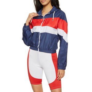 Chaqueta Corta Deportiva Personalizada de Nailon Transpirable e Impermeable para Mujer, Sudadera con Capucha OEM para Gimnasio y Entrenamiento - Product Image 3