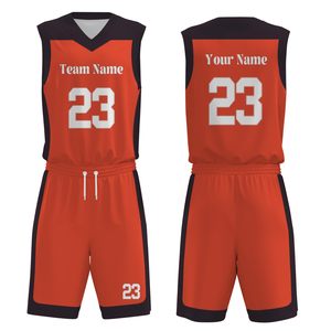 Uniforme de Baloncesto Personalizado Rojo y Negro, Uniforme de Baloncesto para el Día del Partido, Tela de Alta Calidad con Aspecto Profesional, Transpirable - Product Image 1