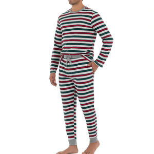 <b>Men's</b> Fashion New Spring Long-Sleeved Tops Cotton <b>Pajamas</b> <b>Set</b> Casual Comfort Simple Sleepwear for Hotel for Lounge Summer Front - Product Image 3