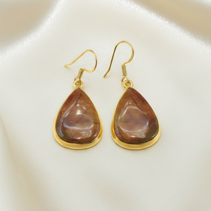 <b>Top</b> Quality Moroccan Seam Agate Teardrop Earrings 925 <b>Silver</b> Rose Gold Yellow Gold Plated Handmade Boho Gemstone Jewelry Her Men - Product Image 3
