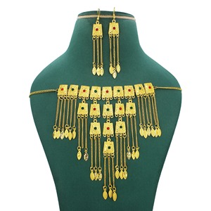 Martasha designer islamique ramadan spécial plaqué or EAU bijoux spécial dubai bijoux collier boucle d'oreille ensemble arabe bijoux - Product Image 3