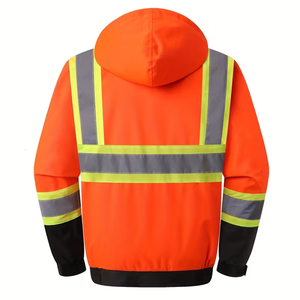 Chaqueta de Invierno de Alta Visibilidad y Calidad Superior con Cinta Reflectante de 5cm, Impermeable, Resistente al Viento, Ecológica, con Capucha y Logotipo Frontal para Adultos - Product Image 2