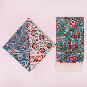 Organic Cotton Bandana 100% Breathable Square Scarf Floral Pattern Unisex Colorful <b>Wraps</b> Artisan Kerchief - Product Image 2