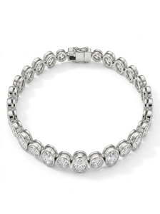 Pulsera de tenis de diamantes de oro blanco de 10K y 18.18 CT de Ami Jewels para mujer, elegante, ligera, para uso diario, con engaste de bisel, certificado IGI - Product Image 1