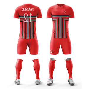 ชุดกีฬาแห้งเร็วรุ่นใหม่ปี 2026 2027 สำหรับผู้ชาย ชุดฟุตบอลพิมพ์ลายแบบ Sublimation พร้อมรับผลิตแบบ OEM ชุดฟุตบอลผ้ายืด - Product Image 4