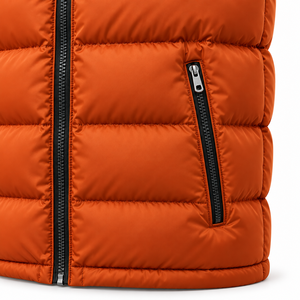 Chaleco Acolchado con Capucha para Hombre, Color Naranja, Estilo Casual, Resistente al Viento, para Invierno - Product Image 4
