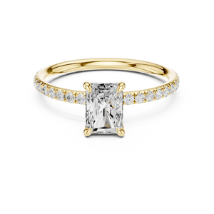 แหวนหมั้นเพชรทรงรัศมี 1 กะรัต เพชรเลี้ยงในห้องปฏิบัติการ ขายดี ทอง 14K พร้อมใบรับรอง IGI VS1 E สำหรับวันครบรอบแต่งงาน - Product Image 1