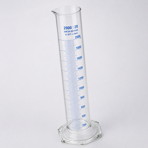 Cilindro de Medición de Vidrio Borosilicato de 2000 ml con Base Hexagonal, Cilindro Graduado de Laboratorio DIN ISO 4788 - Product Image 6