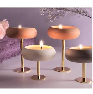 Accesorios de Decoración para Bodas y Hogar, Nuevo Diseño de Portavelas, Decoración para Mesa de Comedor, Portavelas Votivo de Metal Dorado - Product Image 3