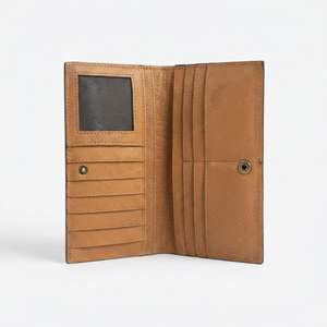 Portefeuille long de luxe personnalisé pour femme, blocage RFID, 100% cuir véritable, porte-cartes d'identité et de crédit, gravure artisanale, portefeuille à deux volets - Product Image 2