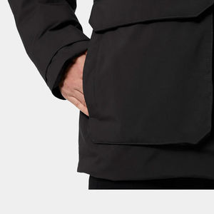 Men's <b>Black</b> Long Winter Parka Puffer <b>Jacket</b> With <b>Fur</b> <b>Hood</b> Thick Zipper Coat - Product Image 3