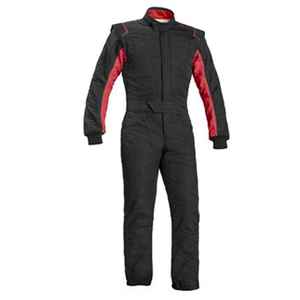 Combinaison de course ignifuge noire à manches longues pour homme, en polyester, une pièce, pour la moto et les sports automobiles, toutes saisons - Product Image 1