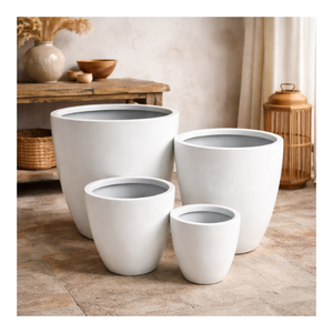 Eco-Friendly Sustainable Durable Lightweight Round Shape <b>Best</b> Quality Fiberglass Flower Pots Garden Planters Pots - Product Image 1