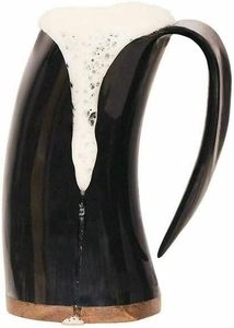 Chope en corne authentique fabriquée à la main avec des motifs gravés sur mesure, matériaux naturels de qualité supérieure - Product Image 2