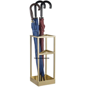 Porte-parapluie contemporain en métal noir finition laser pour la maison, support à parapluies moderne en métal découpé au laser pour le bureau - Product Image 4