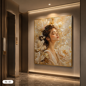 Peinture décorative de luxe pour femme et fleurs, art décoratif pour la maison, fabrication directe d'usine OEM, marque HALO, Vietnam - Product Image 3