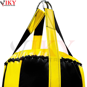   Sac de frappe lourd en cuir robuste, bicolore jaune et noir, personnalisé avec logo OEM, pour entraînement de fitness, MMA, Kickboxing et salle de sport - Product Image 5