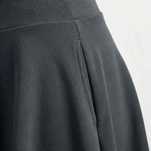 Minifalda de Cintura Alta Elástica para Mujer, Corte en A, Plisada, Color Sólido, Informal, Elástica, de Spandex y Poliéster, para Todas las Temporadas - Product Image 5
