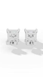 Boucles d'oreilles clous en or 10K avec diamant de laboratoire taille princesse solitaire à quatre griffes, bijoux de luxe, fournisseur en gros - Product Image 4