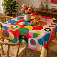 Nappe de mahjong pliable colorée, nappe carrée en Polyester imprimée abstraite moderne, décoration de table pour la maison, nappe pour soirée de jeu