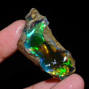 Lot de 4 opales éthiopiennes Welo Fire Oily naturelles à 100 %, qualité AAA, pierres brutes, certifiées par un tiers, pour la fabrication de bijoux - Product Image 4