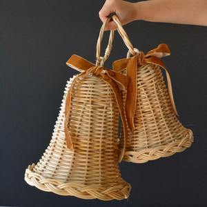 Campana Rústica de Ratán, Adorno Navideño Decorativo, Colgante de Mimbre para el Hogar, Juguete, Decoración Infantil, Artesanía Vietnamita, Colores Personalizables, Vietnam - Product Image 5