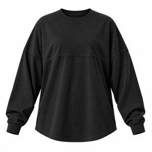 Camiseta de manga larga holgada de talla grande para mujer, blanca lisa con cuello redondo - Product Image 5