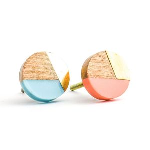 Boutons ronds en résine et bois faits à la main, écologiques, décoratifs, objets de collection, artisanat avec technique de modelage manuel, best-seller - Product Image 2