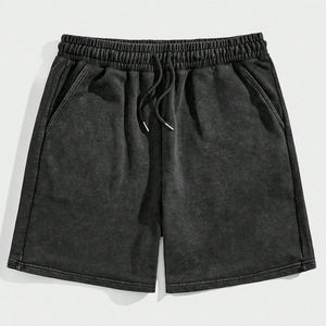 High Quality Loose Fit Custom Acid Wash Heavyweight Polyester Solid Casual Vintage Gym <b>Shorts</b> <b>for</b> <b>Men</b> - Product Image 1